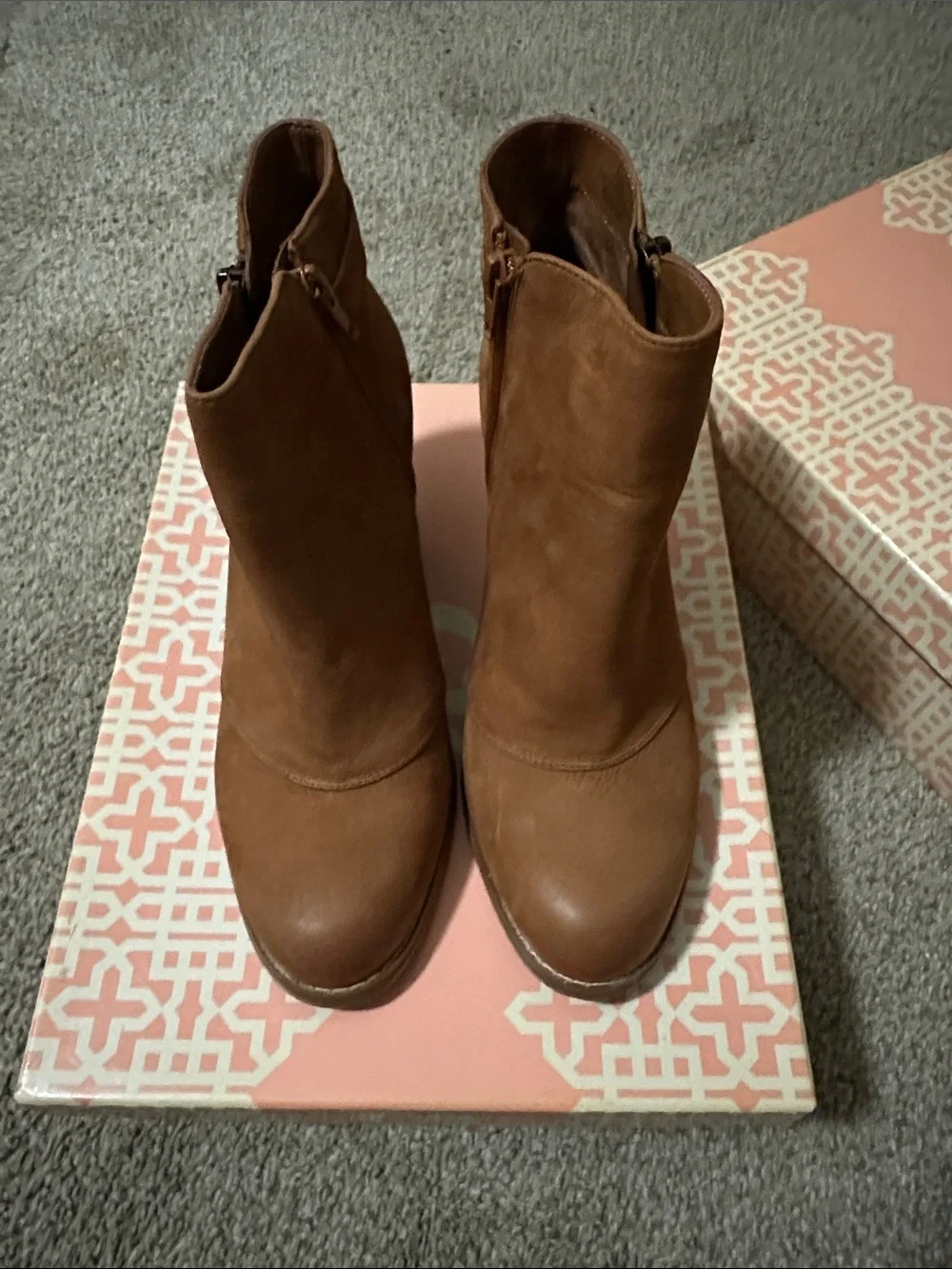 Gianni Bini Chestnut Brown Suede Ankle Booties
